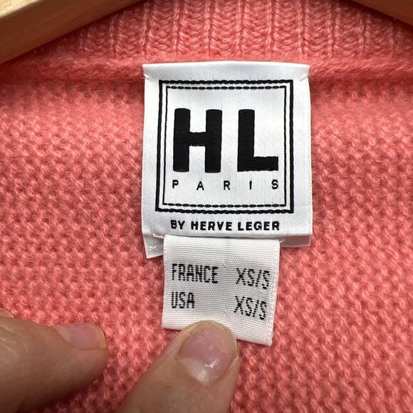 HL Paris + Herve Leger Cashmere Wrap Cardigan Pink Size XS/S Ladies Shrug - Picture 8 of 13